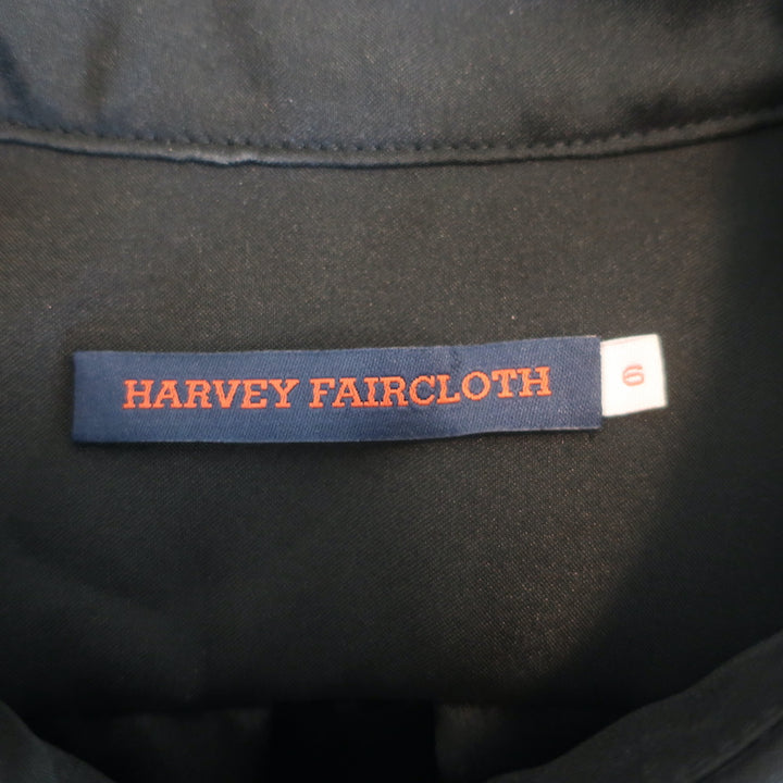 Harvey Faircloth Ruffle Sleeve Top Black Size 6 Button-Up Shirt