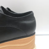 Stella McCartney Elyse Platform Lace-Up Shoes Black Faux Leather Size 37