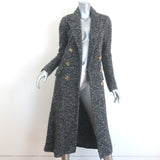 Isabel Marant Etoile Overton Double Breasted Coat Charcoal Boucle Tweed Size 36