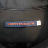 Harvey Faircloth Ruffle Sleeve Top Black Size 6 Button-Up Shirt