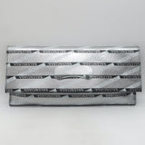 Balenciaga Losange Allover Logo Fold Over Shopper Tote Silver Leather Clutch
