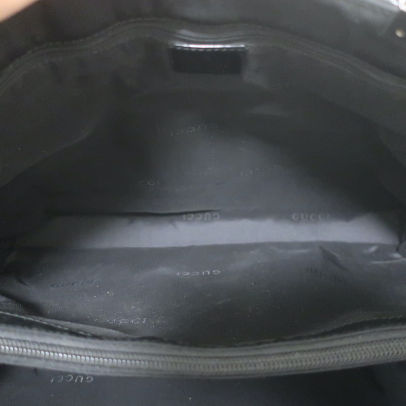 Vintage Gucci Medium Nylon Tote Black Patent Leather-Trimmed Shoulder Bag