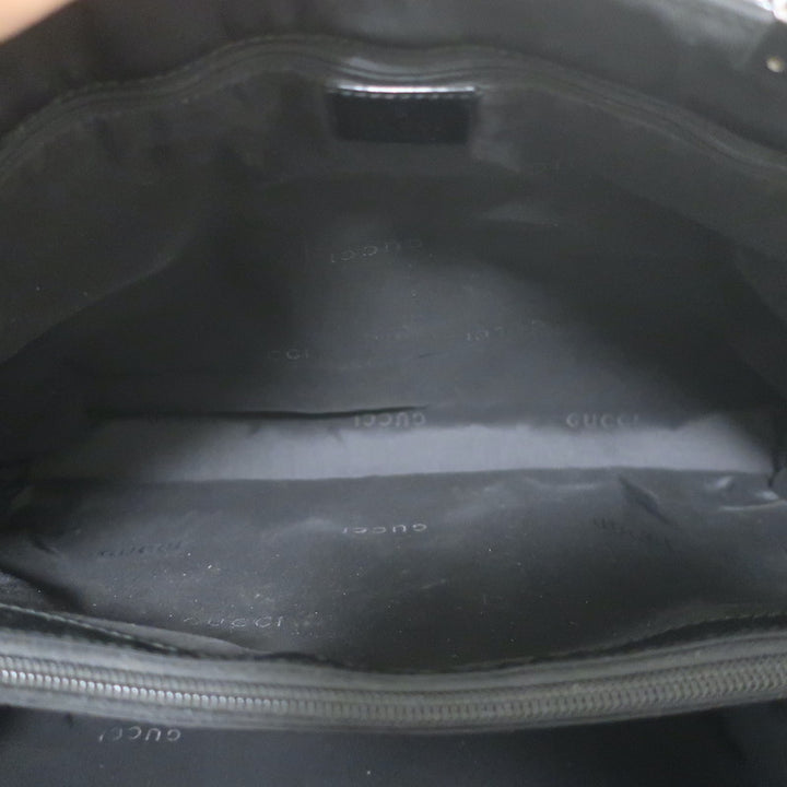 Vintage Gucci Medium Nylon Tote Black Patent Leather-Trimmed Shoulder Bag