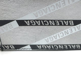 Balenciaga Losange Allover Logo Fold Over Shopper Tote Silver Leather Clutch