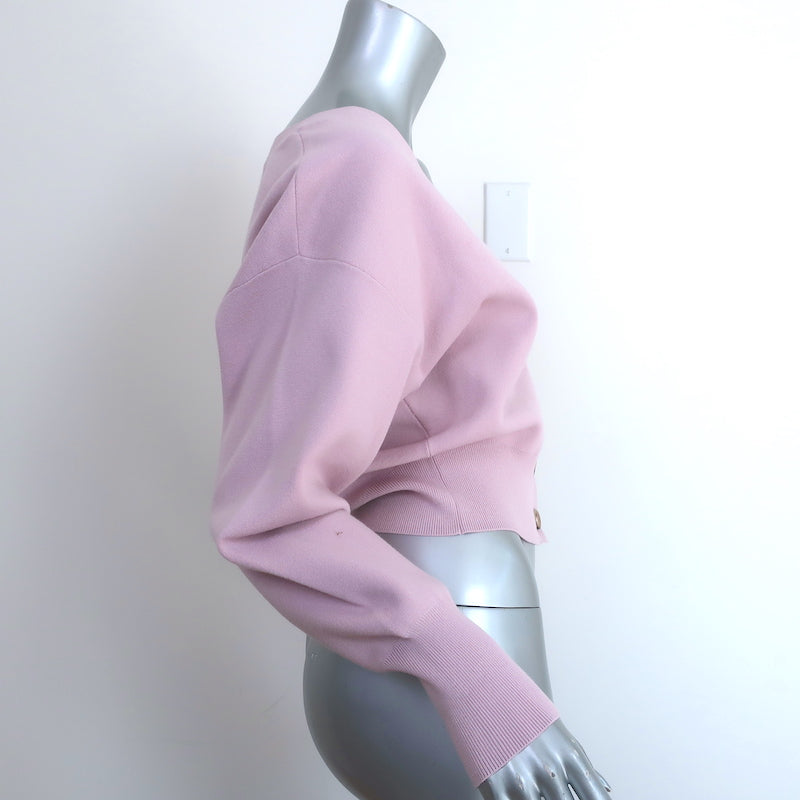 A.L.C. Peters V-Neck Cropped Cardigan Lilac Stretch Knit Size Extra Small