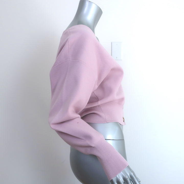 A.L.C. Peters V-Neck Cropped Cardigan Lilac Stretch Knit Size Extra Small