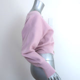 A.L.C. Peters V-Neck Cropped Cardigan Lilac Stretch Knit Size Extra Small