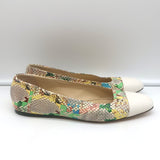 Jimmy Choo Watson Cap Toe Ballet Flats Snakeskin-Embossed Leather Size 38