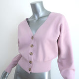 A.L.C. Peters V-Neck Cropped Cardigan Lilac Stretch Knit Size Extra Small