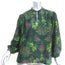 Trovata Birds of Paradis Bailey Blouse Forest Fern Print Cotton Size Small
