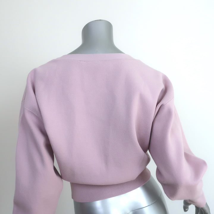 A.L.C. Peters V-Neck Cropped Cardigan Lilac Stretch Knit Size Extra Small