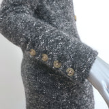 Isabel Marant Etoile Overton Double Breasted Coat Charcoal Boucle Tweed Size 36