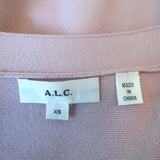 A.L.C. Peters V-Neck Cropped Cardigan Lilac Stretch Knit Size Extra Small