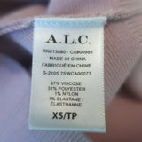 A.L.C. Peters V-Neck Cropped Cardigan Lilac Stretch Knit Size Extra Small