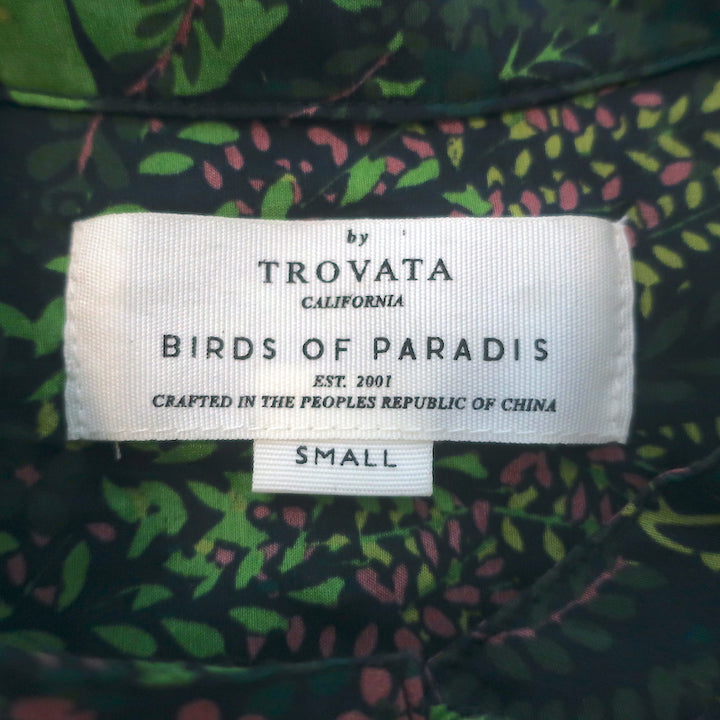 Trovata Birds of Paradis Bailey Blouse Forest Fern Print Cotton Size Small