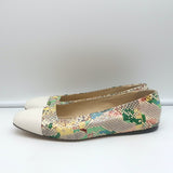 Jimmy Choo Watson Cap Toe Ballet Flats Snakeskin-Embossed Leather Size 38