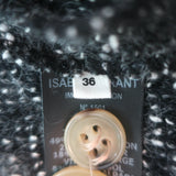 Isabel Marant Etoile Overton Double Breasted Coat Charcoal Boucle Tweed Size 36