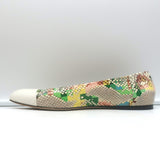 Jimmy Choo Watson Cap Toe Ballet Flats Snakeskin-Embossed Leather Size 38