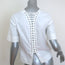 A.L.C. Lace-Up Back Top White Stretch Cotton Size 4 Short Sleeve Blouse