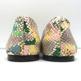 Jimmy Choo Watson Cap Toe Ballet Flats Snakeskin-Embossed Leather Size 38