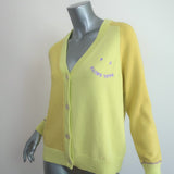PS by Paul Smith Happy Cardigan Yellow Colorblock Cotton Knit Size Extra Small