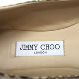 Jimmy Choo Watson Cap Toe Ballet Flats Snakeskin-Embossed Leather Size 38