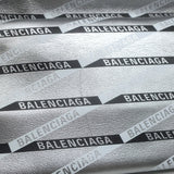 Balenciaga Losange Allover Logo Fold Over Shopper Tote Silver Leather Clutch
