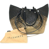 AllSaints Allington Straw Tote Black/Natural Extra Large Shoulder Bag