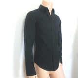 Dior Homme Contrast-Seam Shirt Black Cotton Size 37