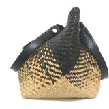 AllSaints Allington Straw Tote Black/Natural Extra Large Shoulder Bag