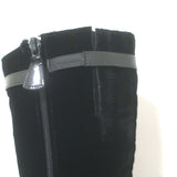 Chanel CC-Strap Cap Toe Tall Boots Black Velvet & Patent Leather Size 40