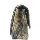 Chanel 2.55 Reissue 226 Double Flap Shoulder Bag Beige/Gray Snakeskin