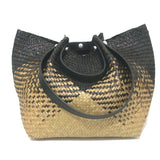 AllSaints Allington Straw Tote Black/Natural Extra Large Shoulder Bag