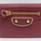 Balenciaga Neo Classic Mini Trifold Wallet Burgundy Grained Leather NEW