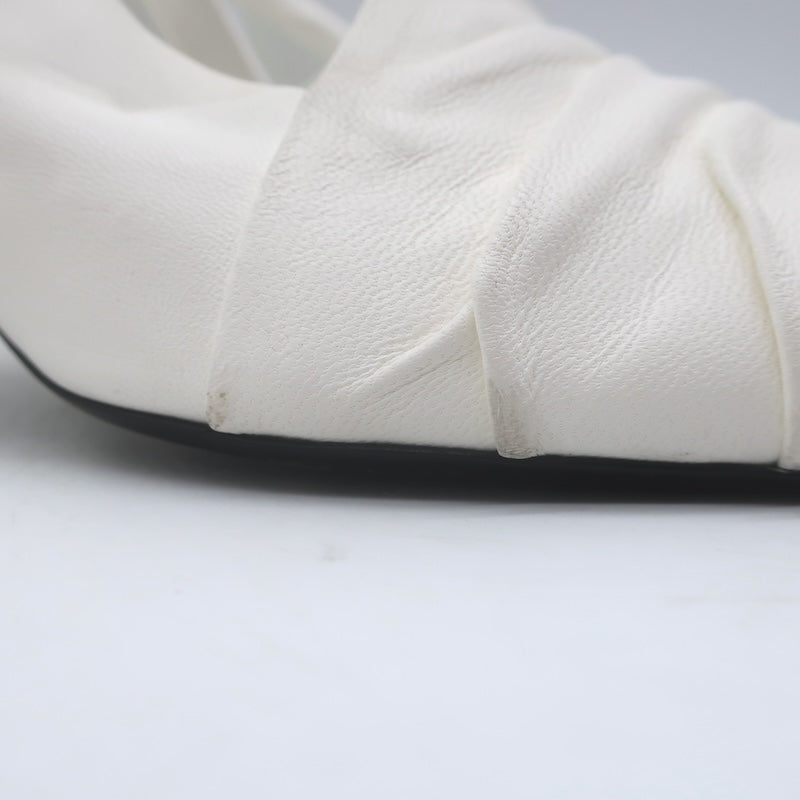 Khaite Water Slingback Pumps White Leather Size 39.5