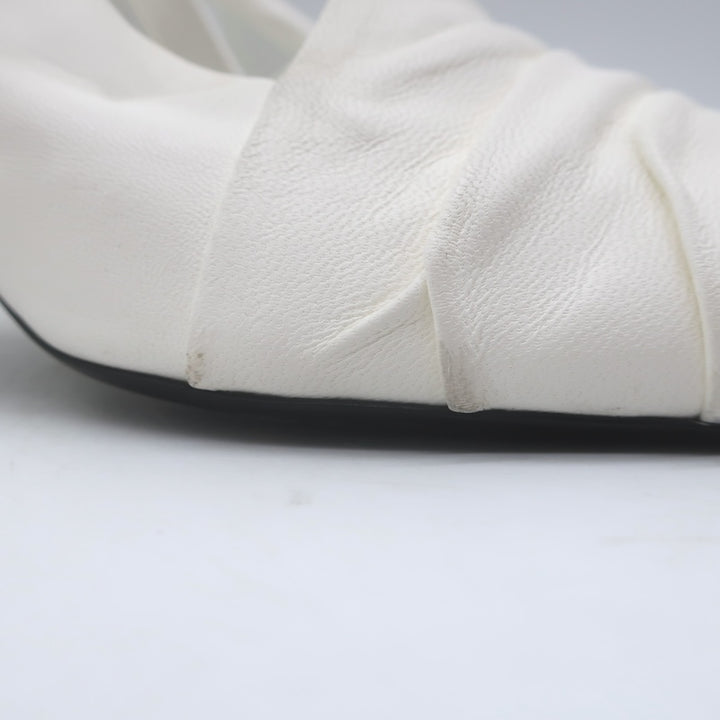 Khaite Water Slingback Pumps White Leather Size 39.5