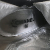 Chanel CC-Strap Cap Toe Tall Boots Black Velvet & Patent Leather Size 40