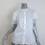 Temperley Lace-Trimmed Button Down Shirt White Cotton Size US 6 Short Sleeve Top