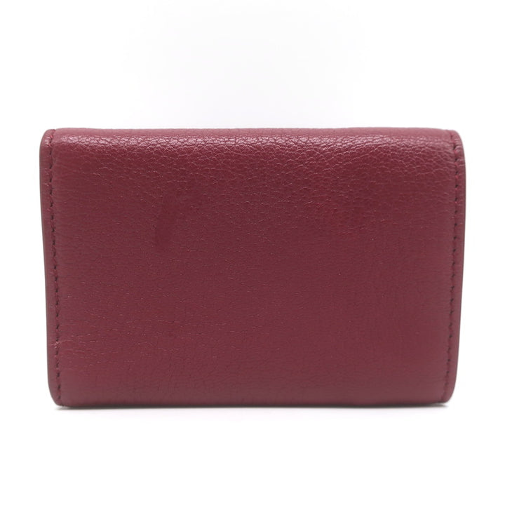 Balenciaga Neo Classic Mini Trifold Wallet Burgundy Grained Leather NEW