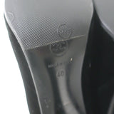 Chanel CC-Strap Cap Toe Tall Boots Black Velvet & Patent Leather Size 40