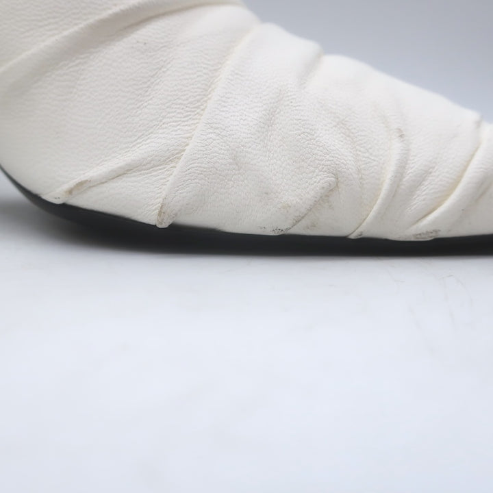 Khaite Water Slingback Pumps White Leather Size 39.5