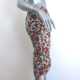 Marni Floral Print Pencil Skirt Cream/Multicolor Satin Size 40