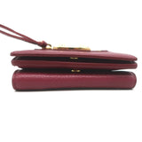 Balenciaga Neo Classic Mini Trifold Wallet Burgundy Grained Leather NEW