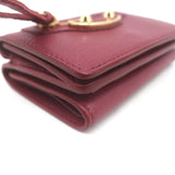 Balenciaga Neo Classic Mini Trifold Wallet Burgundy Grained Leather NEW