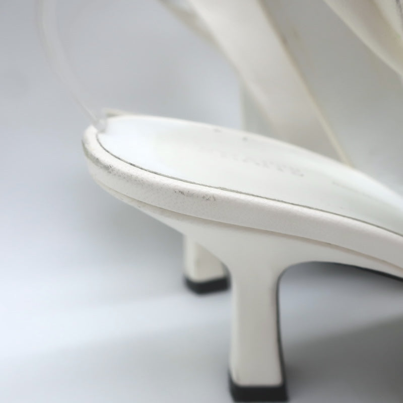 Khaite Water Slingback Pumps White Leather Size 39.5