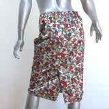 Marni Floral Print Pencil Skirt Cream/Multicolor Satin Size 40