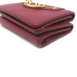 Balenciaga Neo Classic Mini Trifold Wallet Burgundy Grained Leather NEW