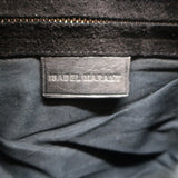 Isabel Marant Woven Strap Small Crossbody Flap Bag Black Raffia and Leather