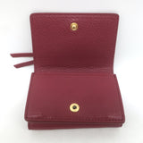 Balenciaga Neo Classic Mini Trifold Wallet Burgundy Grained Leather NEW
