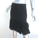 Balenciaga Ruffle Skirt Black Crepe Size 42